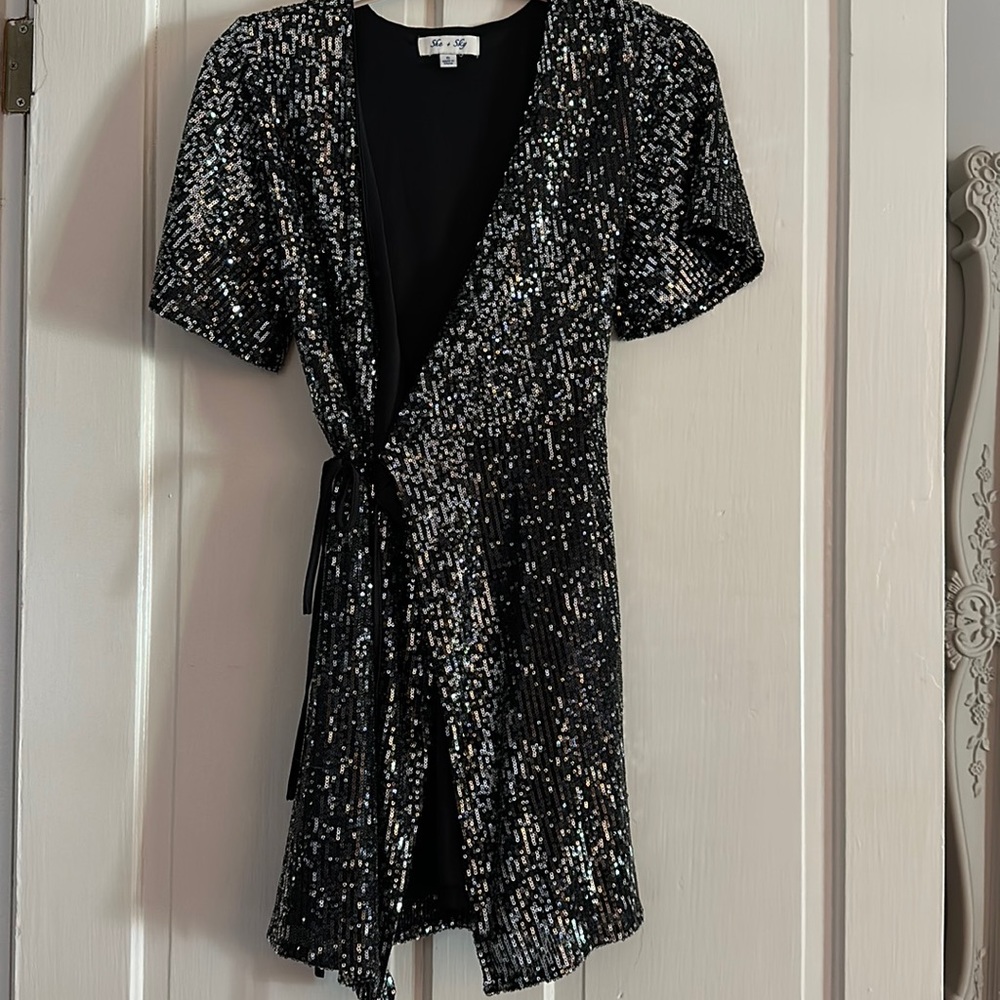 She+Sky black sparkly dress